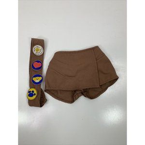 Build A Bear BABW Brownie Scout Sash, Patches & Skort (skirt / short) Outfit Set